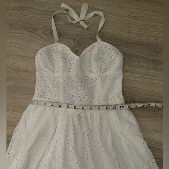 Talula White Eyelet Babydoll Fit & Flare Mini Sundress Dainty Feminine Peasant - Picture 7 of 16